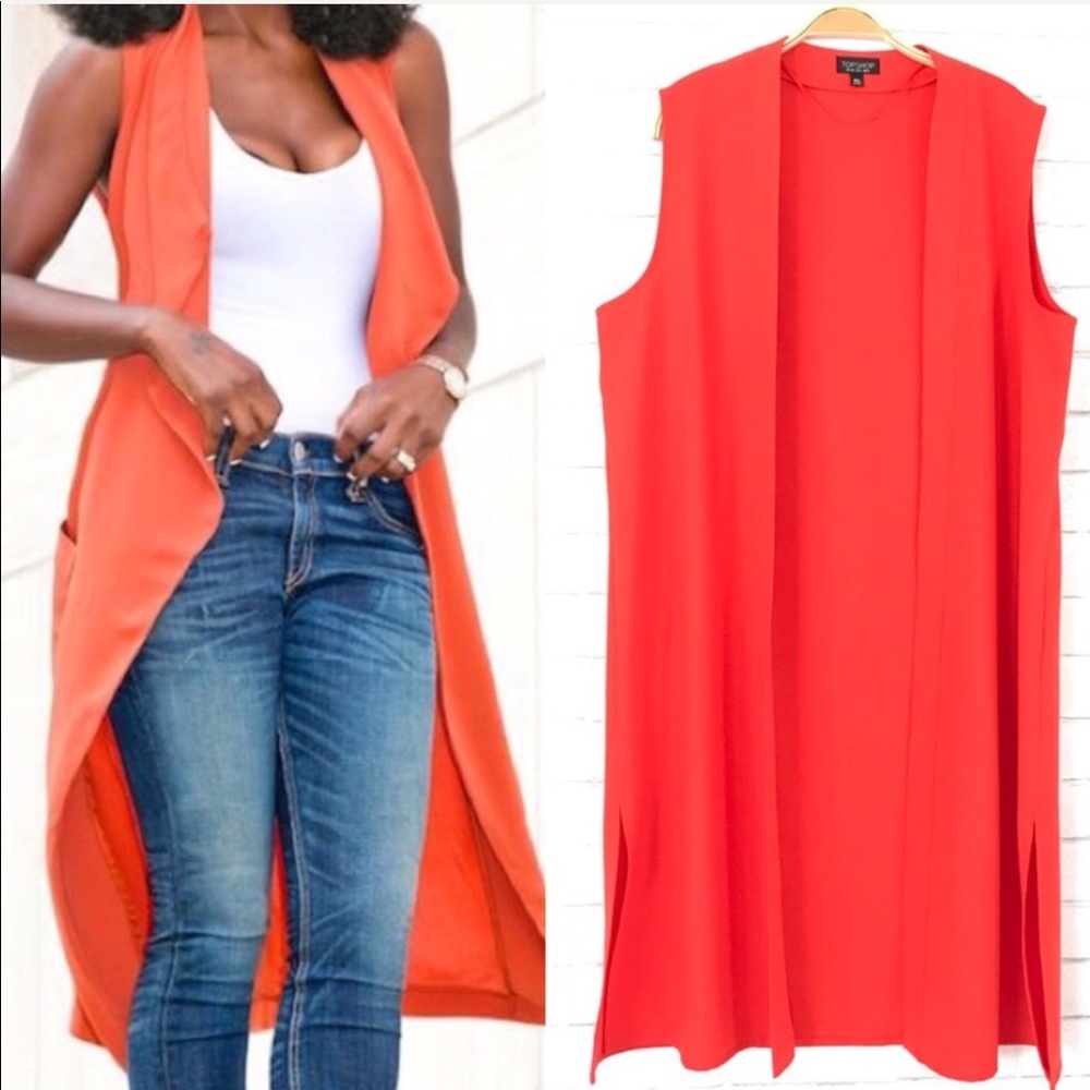 Topshop Orange Sleeveless Vest